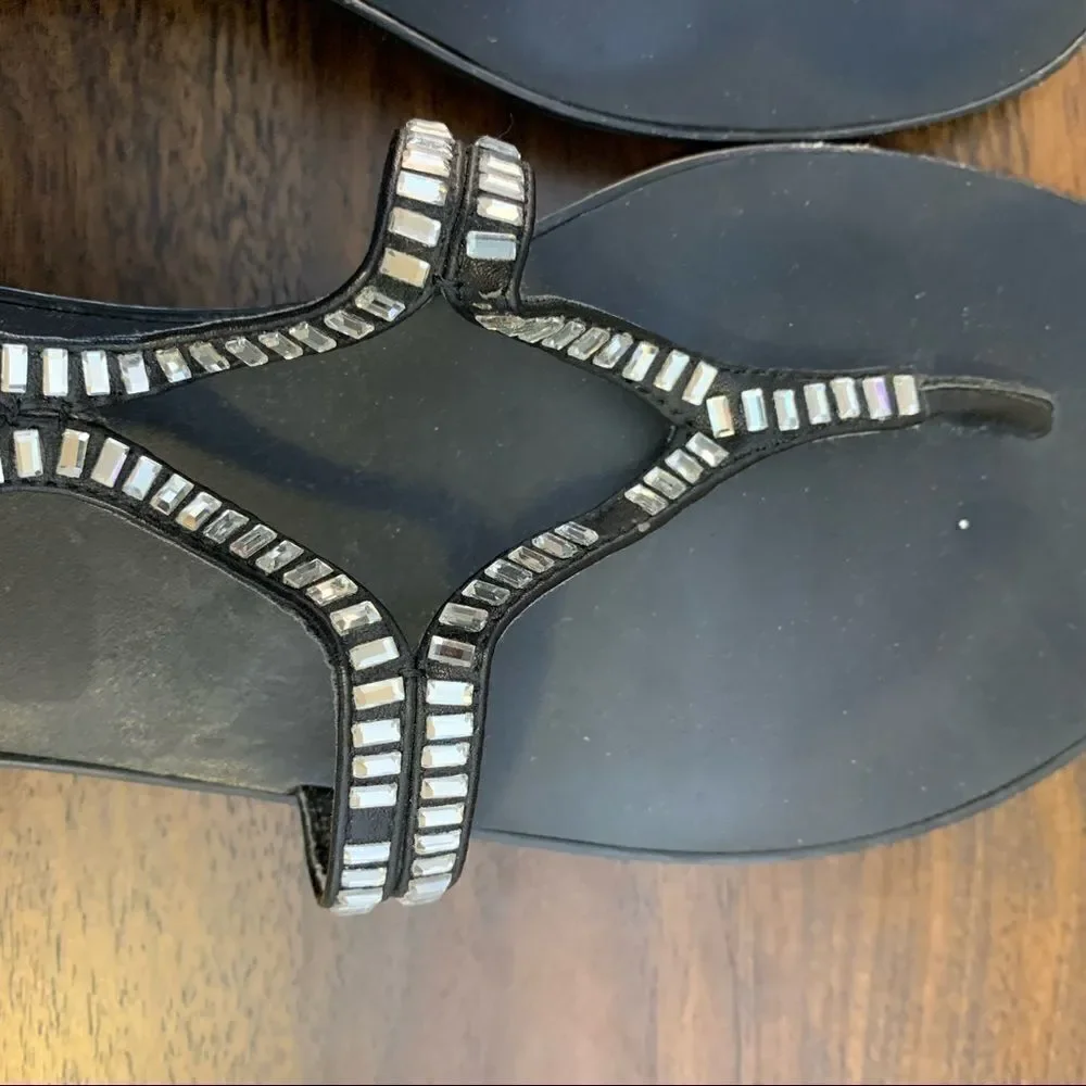 BCBGeneration Flat Silver Sparkle Sandals